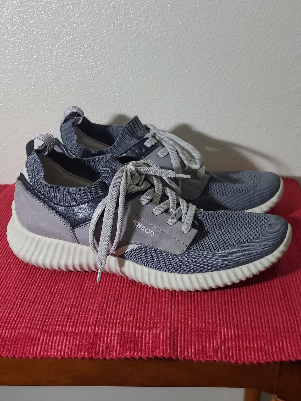 Gray Knit IGI & CO Lace-Up Men's Sneakers